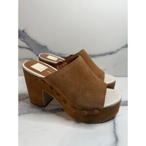 Dolce Vita Mushroom Tan Suede Chunky Platform Emol Sandal Sz 8 Boho Festival